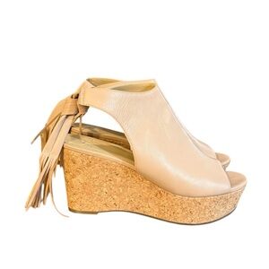 MARC FISHER LTD Sueann Tassel Platform Wedge Sandals Women’s Size 10